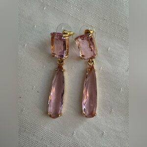 Elegant Pink and Gold Drop Earrings